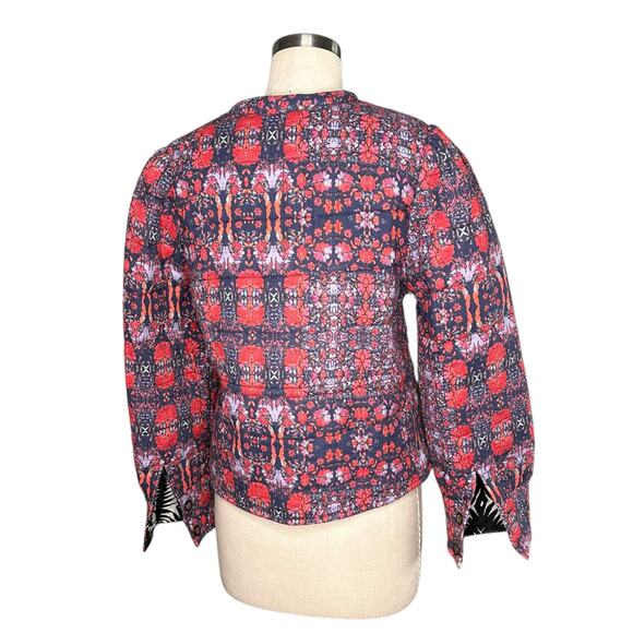 BA&SH Terry Reversible Jacket Geometric Pattern Floral Print Women's Small - Picture 3 of 10